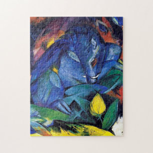Wild pigs Boar and sow by Franz Marc Jigsaw Puzzle