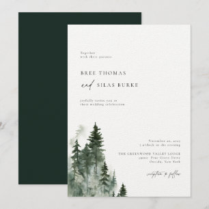 Wild Pine Forest Rustic Wedding Invitation