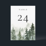 Wild Pine Forest Table Number Card<br><div class="desc">Elegant watercolor forest pine tree scene,  table number card. Please note that table number cards must be numbered and added to cart individually.</div>