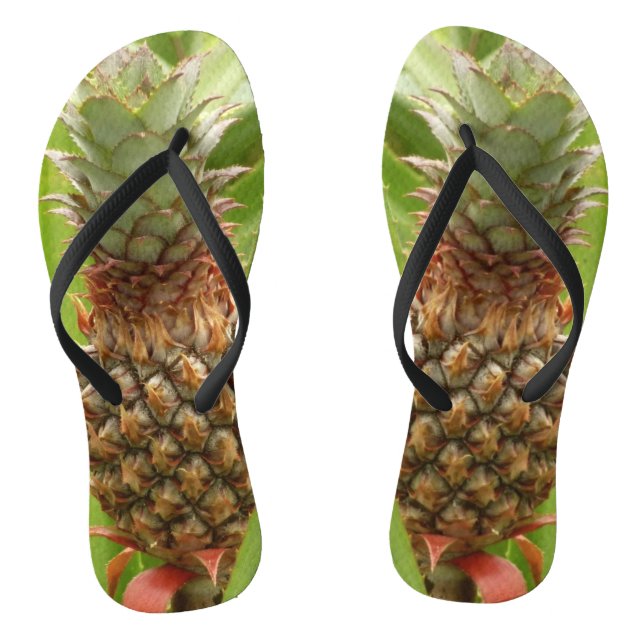 Wild Pineapple Tropical Fruit in Nature Flip Flops (Footbed)