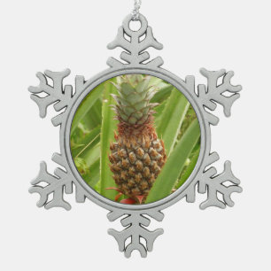 Wild Pineapple Tropical Fruit in Nature Snowflake Pewter Christmas Ornament