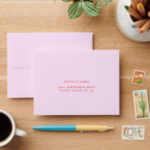 Wild Pink and Red Wedding Envelope