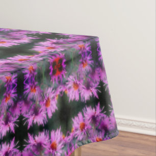 Wild Pink Asters Flower Art Abstract   Tablecloth