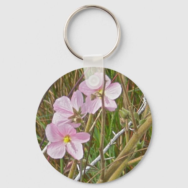 Wild Pink Hibiscus in Salt Marsh Items Keychain (Front)