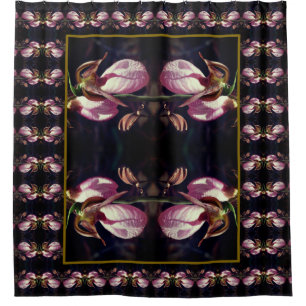 Wild Pink Lady Slipper Orchid Abstract