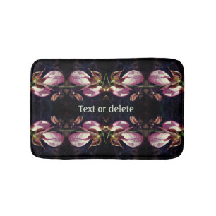 Wild Pink Lady Slipper Orchid Pair Personalized Bath Mat