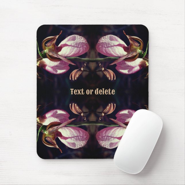 Wild Pink Lady Slipper Orchid Pair Personalized Mouse Pad (With Mouse)