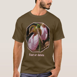 Wild Pink Lady Slipper Orchid Pair Personalized T-Shirt
