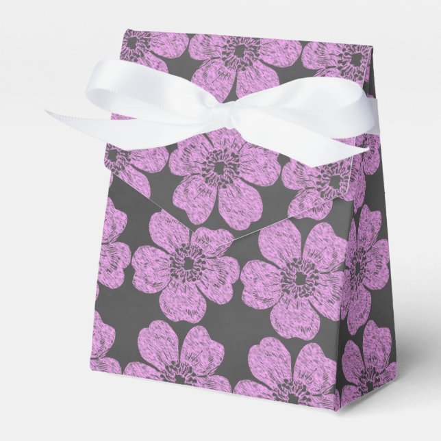Wild Pink Roses Chalkboard Favor Box (Front Side)