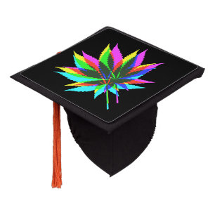 Wild Plant Leafs - neon coloured + your ideas Graduation Cap Topper