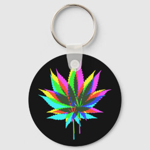Wild Plant Leafs - neon coloured + your ideas Keychain