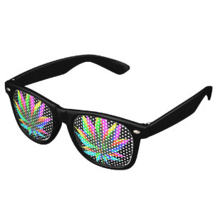 Wild Plant Leafs - neon coloured + your ideas Retro Sunglasses