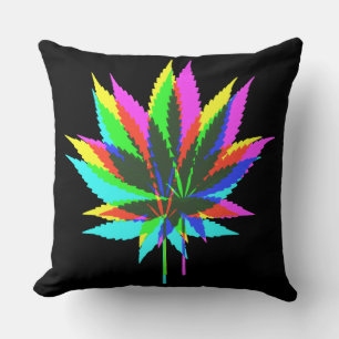 Wild Plant Leafs - neon coloured + your ideas Throw Pillow