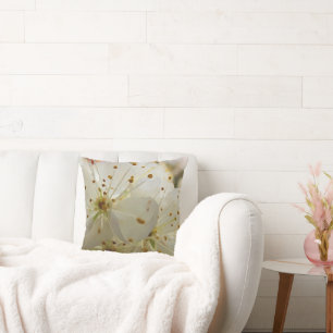 Wild Plum Blossoms Impressionist Art and Your Name Throw Pillow