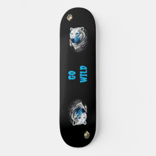 Wild Polar Bear Skateboard   Arctic Animal Board