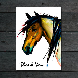 Wild Pony | Watercolor Horse Thank You Card