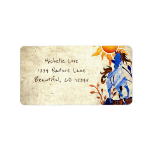 Wild Pony with Sun Horse Address Label