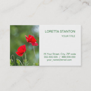 Wild poppies business card