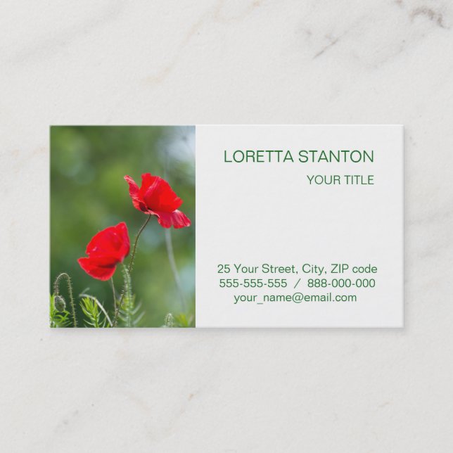 Wild poppies business card (Front)
