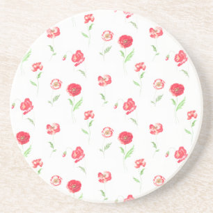 Wild poppies pattern coaster