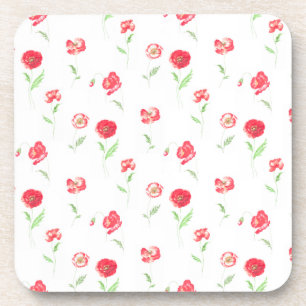 Wild poppies pattern coaster
