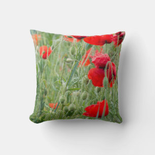 Wild poppies throw pillow