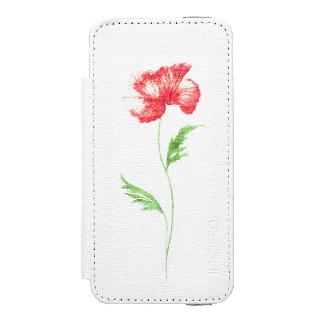 Wild poppy flower incipio iPhone wallet case (Folio Front)