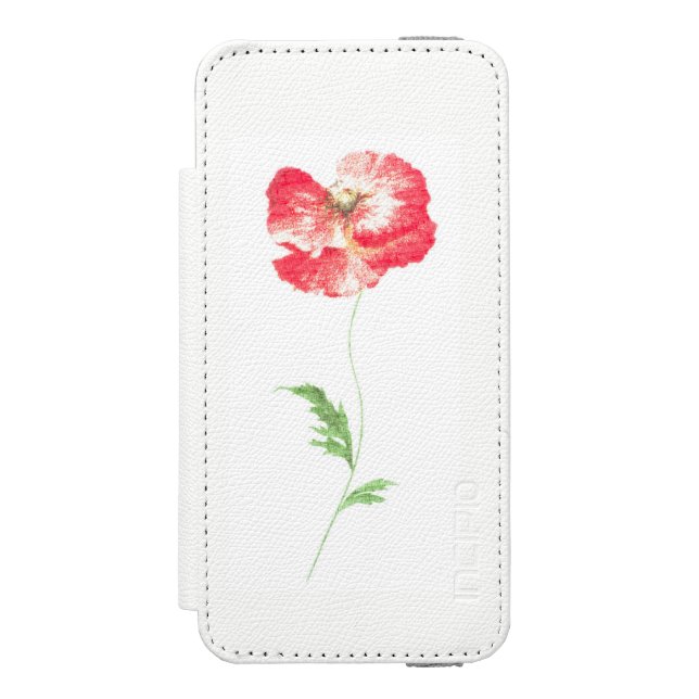 Wild poppy flower incipio iPhone wallet case (Folio Front)