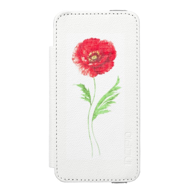 Wild poppy flower incipio iPhone wallet case (Folio Front)