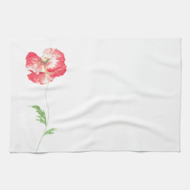 Wild poppy flower kitchen towel (Horizontal)