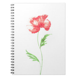 Wild poppy flower notebook