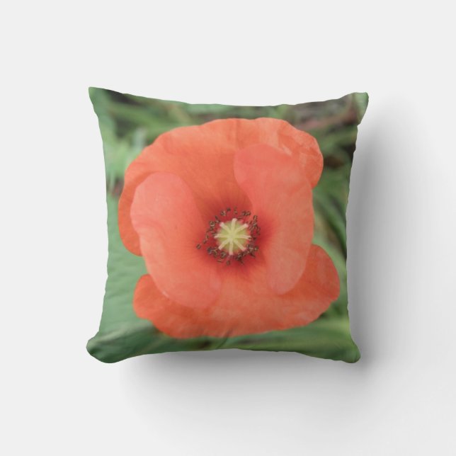Wild Poppy Flower Pillow (Front)