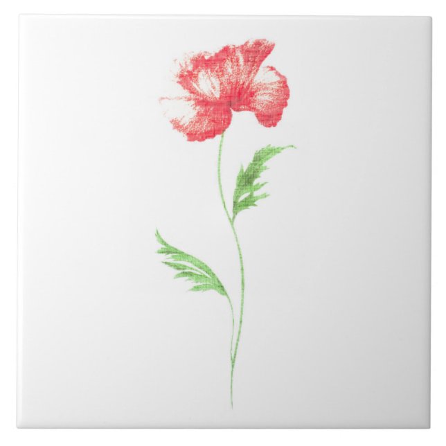 Wild poppy flower tile (Front)