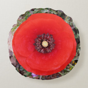 Wild Poppy Round Pillow