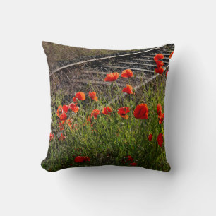 Wild poppy throw pillow