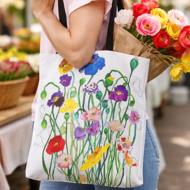 Wild Poppy Tote Bag (Creator Uploaded)
