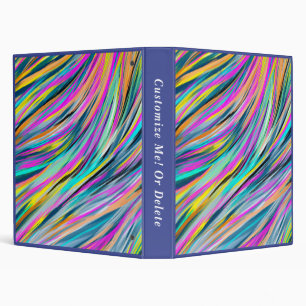 Wild Psychedelic Abstract Stripe Pattern Design Binder
