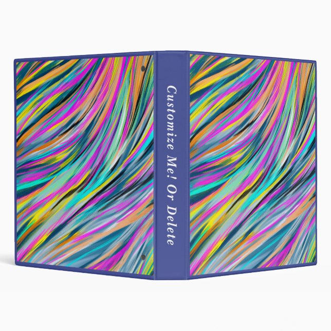 Wild Psychedelic Abstract Stripe Pattern Design Binder (Background)