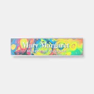 Wild Psychedelic Acrylic Desk Nameplate