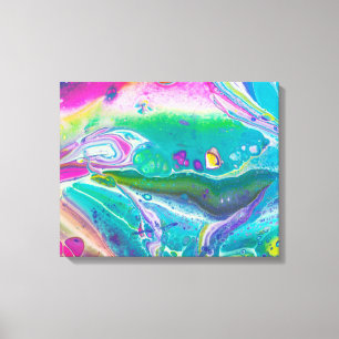 Wild Psychedelic Acrylic Pour Art Canvas Print