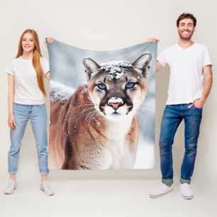 Wild puma winter fleece blanket