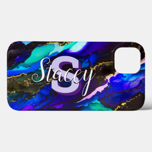 Wild Purple and Fuscia Alcohol Ink iPhone 13 Case