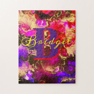 Wild Purple and Fuscia Alcohol Ink Jigsaw Puzzle