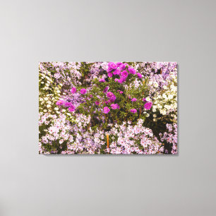 Wild purple, lilac and white flowers canvas print