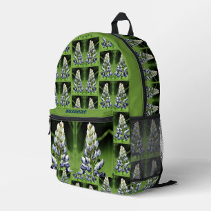 Wild Purple Lupine Flower Mirror Personalized Printed Backpack