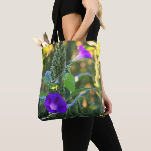 Wild Purple Morning Glory Flowers  Tote Bag