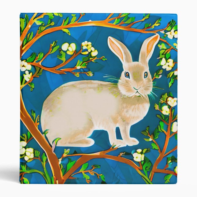 Wild Rabbit and Flowering Branches Binder (Front)