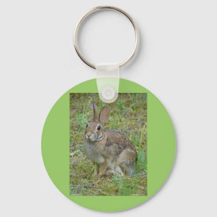 Wild Rabbit Eastern Cottontail Apparel and Gifts Keychain