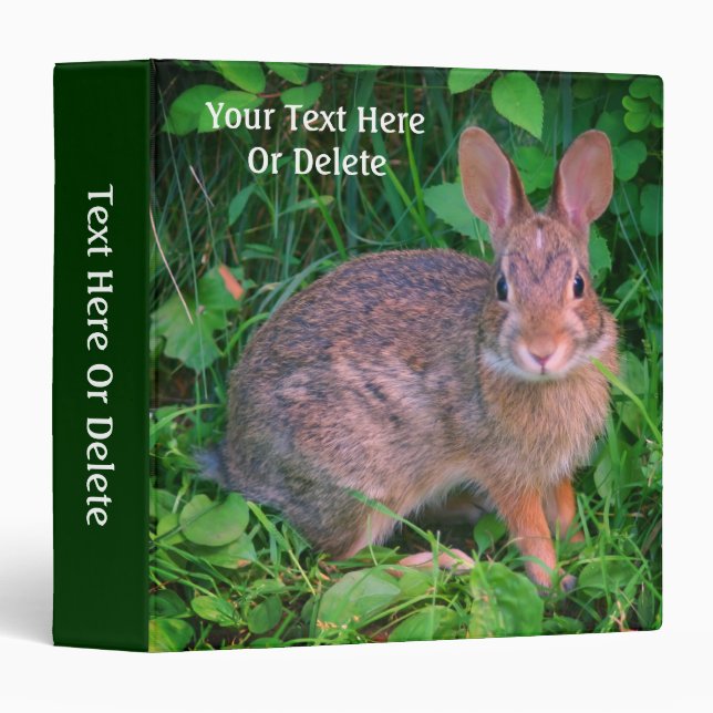 Wild Rabbit Wildlife Animal Nature Personalized Binder (Front/Spine)