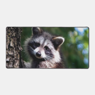 Wild Raccoon in the Jungle Desk Mat